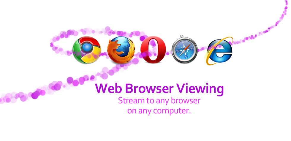Web browser viewing stream to any browser on any computer